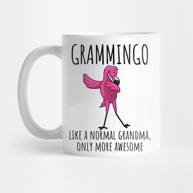 Womens Grammingo Like A Grandma Only Awesome Dabbing Flamingo Gift by KIMIKA